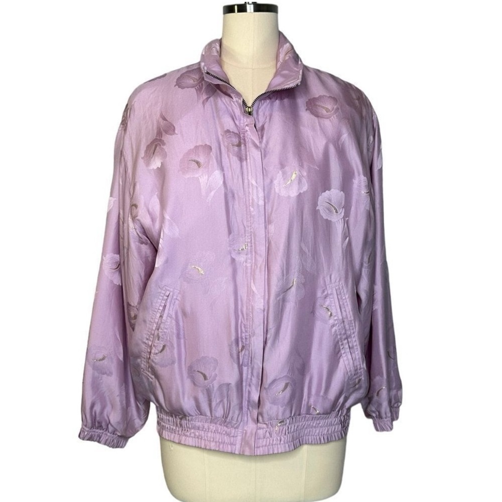 Elegant Silk Lavender Purple Light Weight Bomber Jacket
